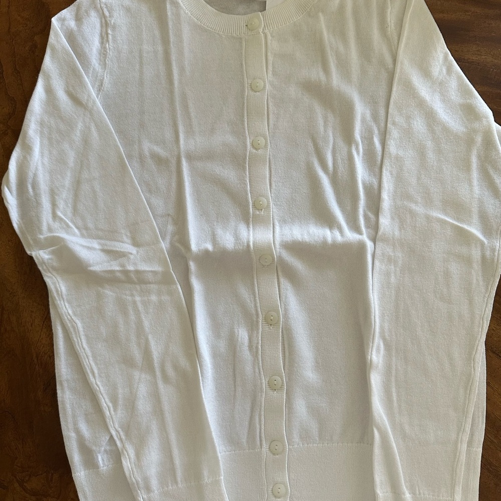 Loft Women’s Classic White Cardigan Sweater
